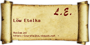 Löw Etelka névjegykártya